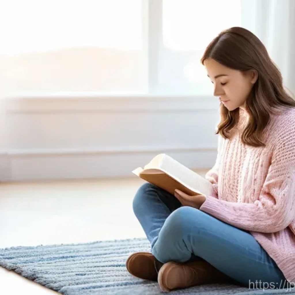 정서적 민첩성을 개발하기 위한 일일 루틴 - **Prompt 1: Naming Emotions in a Cozy Space**
    A young woman with soft, shoulder-length brown hai...