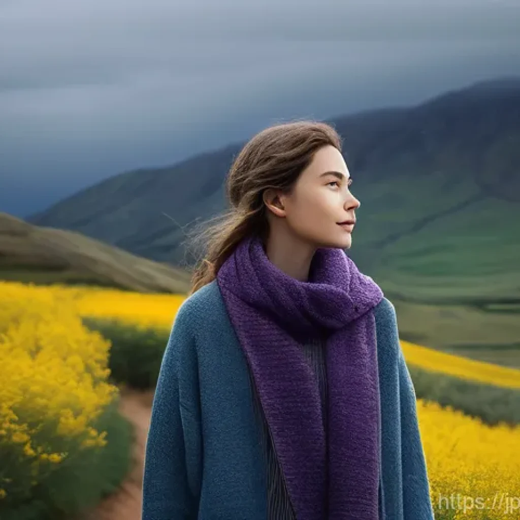 정서적 민첩성이란 무엇인가 - **Prompt:** A young adult, gender-neutral, stands calmly in a surreal landscape where emotions are d...