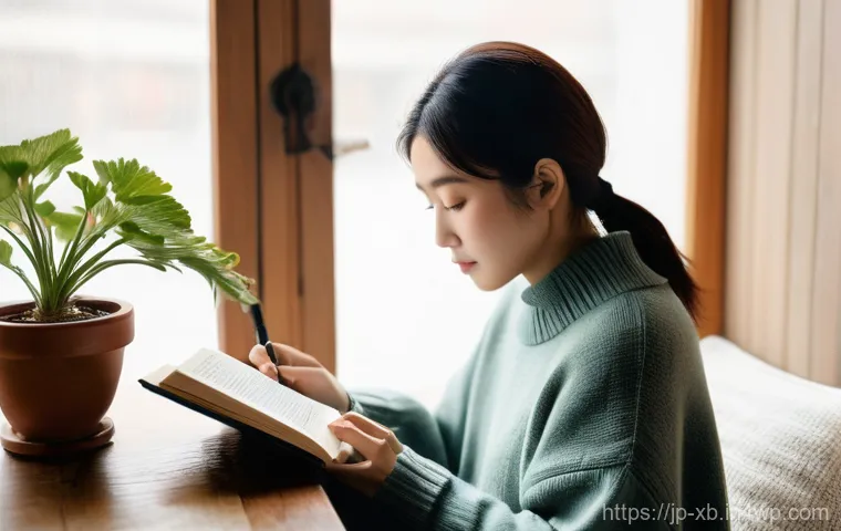 정서적 민첩성을 높이기 위한 코칭 기법 - **Prompt:** A young Japanese woman (20s-30s) is sitting comfortably in a brightly lit, cozy room, su...